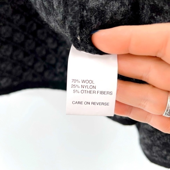 Chiaramente Long Cardigan Sweater Open Front Wool Blend Black Italy size S - Picture 9 of 17